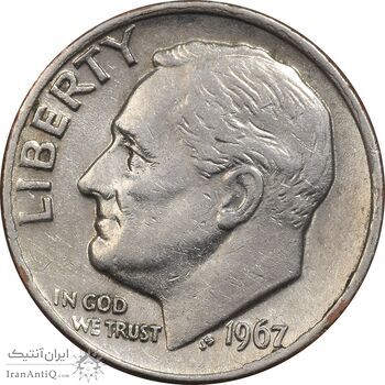 سکه 1 دایم 1967 روزولت - EF45 - آمریکا سکه 1 دایم 1967 روزولت - EF45 - آمریکا