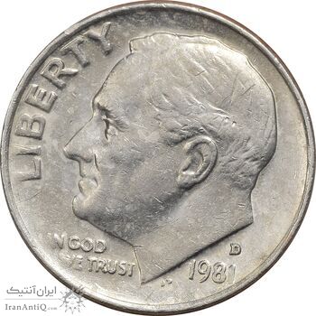 سکه 1 دایم 1981D روزولت - EF40 - آمریکا سکه 1 دایم 1981D روزولت - EF40 - آمریکا