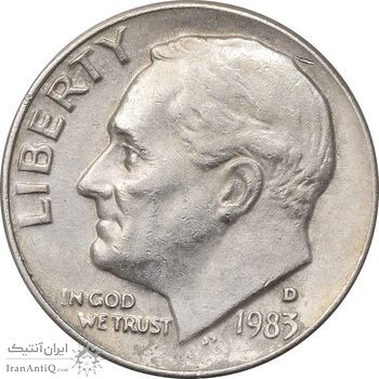 سکه 1 دایم 1983D روزولت - EF40 - آمریکا سکه 1 دایم 1983D روزولت - EF40 - آمریکا