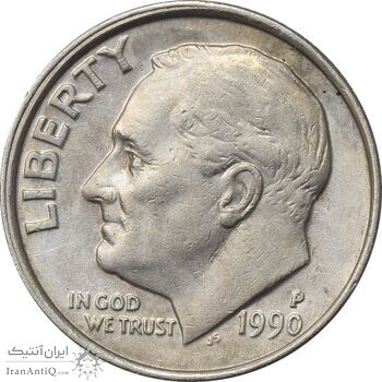 سکه 1 دایم 1990P روزولت - EF40 - آمریکا سکه 1 دایم 1990P روزولت - EF40 - آمریکا