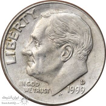 سکه 1 دایم 1999D روزولت - EF45 - آمریکا