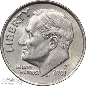 سکه 1 دایم 2001P روزولت - MS62 - آمریکا