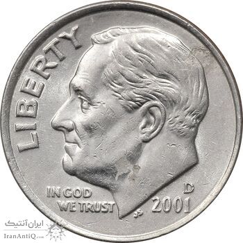 سکه 1 دایم 2001D روزولت - AU50 - آمریکا سکه 1 دایم 2001D روزولت - AU50 - آمریکا