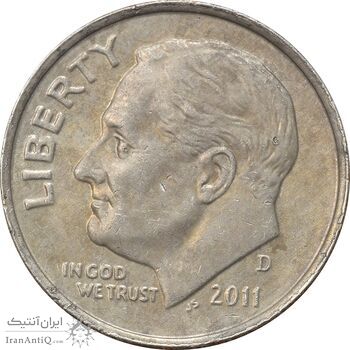 سکه 1 دایم 2011D روزولت - EF45 - آمریکا سکه 1 دایم 2011D روزولت - EF45 - آمریکا
