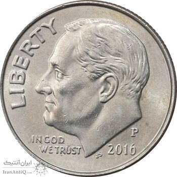 سکه 1 دایم 2016P روزولت - AU58 - آمریکا سکه 1 دایم 2016P روزولت - AU58 - آمریکا