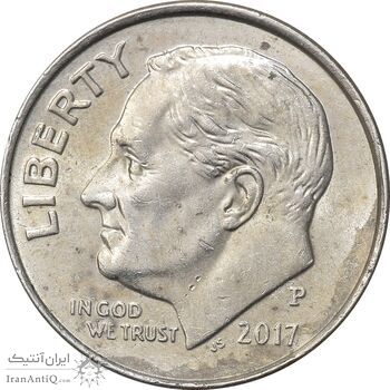 سکه 1 دایم 2017P روزولت - AU55 - آمریکا سکه 1 دایم 2017P روزولت - AU55 - آمریکا