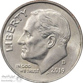 سکه 1 دایم 2019D روزولت - AU58 - آمریکا سکه 1 دایم 2019D روزولت - AU58 - آمریکا