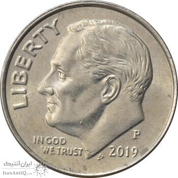 سکه 1 دایم 2019P روزولت - AU58 - آمریکا سکه 1 دایم 2019P روزولت - AU58 - آمریکا
