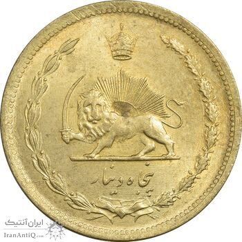 سکه 50 دینار 1317 برنز - MS63 - رضا شاه