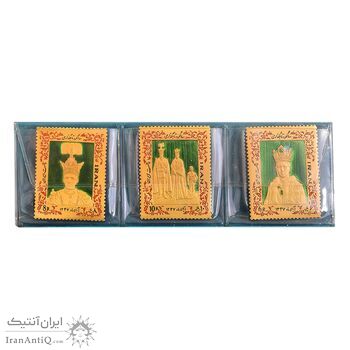 سری تمبر طلا 25 گرمی یادبود تاجگذاری (با کاور فابریک) - PF65 - محمد رضا شاه
