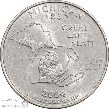 سکه کوارتر دلار 2004P ایالتی (میشیگان) - MS61 - آمریکا