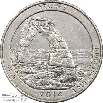 سکه کوارتر دلار 2014D (پارک ملی آرچز) - AU58 - آمریکا