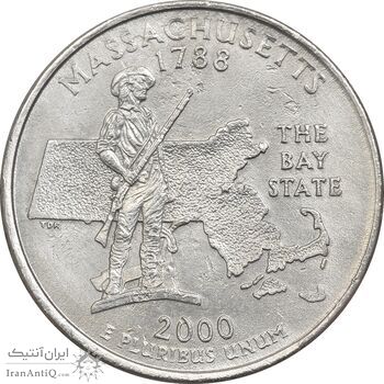سکه کوارتر دلار 2000P ایالتی (ماساچوست) - MS61 - آمریکا