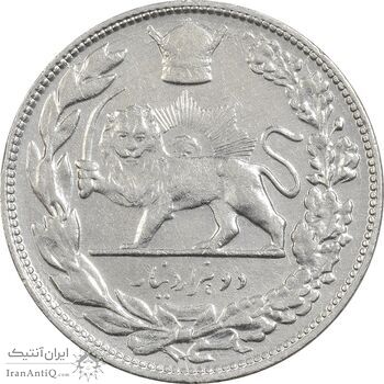 سکه 2000 دینار 1306T تصویری - EF40 - رضا شاه