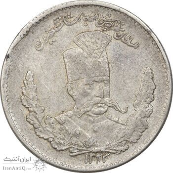 سکه 2000 دینار 1323 تصویری - AU58 - مظفرالدین شاه