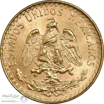 سکه 2 پزو نشان قدیم مکزیک 1945 (طلا) - MS64 - مکزیک