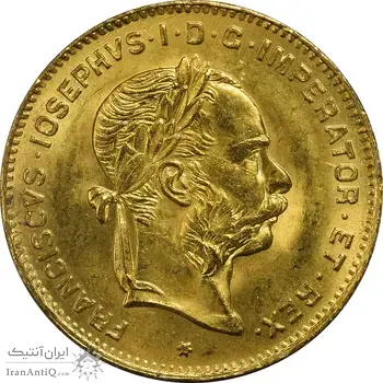 سکه 10 فرانک (4 فلورین) 1892 فرانتس یوزف یکم (طلا) - MS64 - اتریش
