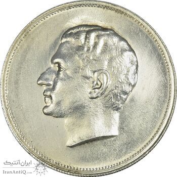 مدال نقره بیست و پنجمین سال سلطنت 1344 - UNC - محمدرضا شاه