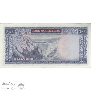اسکناس 200 ریال (آموزگار - جهانشاهی) - تک - UNC61 - محمد رضا شاه