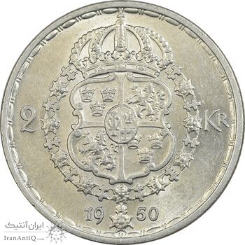 سکه 2 کرون 1950 گوستاو پنجم - AU58 - سوئد سکه 2 کرون 1950 گوستاو پنجم - AU58 - سوئد