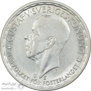 سکه 2 کرون 1946 گوستاو پنجم - AU58 - سوئد