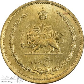 سکه 5 دینار 1316 برنز - MS63 - رضا شاه سکه 5 دینار 1316 برنز - MS63 - رضا شاه