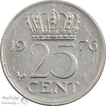 سکه 25 سنت 1976 یولیانا - EF45 - هلند