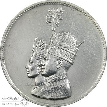 مدال نقره یادبود تاجگذاری 1346 - AU - محمد رضا شاه