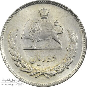 سکه 10 ریال 1351 - MS63 - محمد رضا شاه