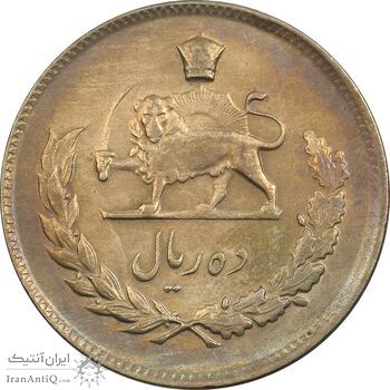 سکه 10 ریال 1348 - EF45 - محمد رضا شاه سکه 10 ریال 1348 - EF45 - محمد رضا شاه