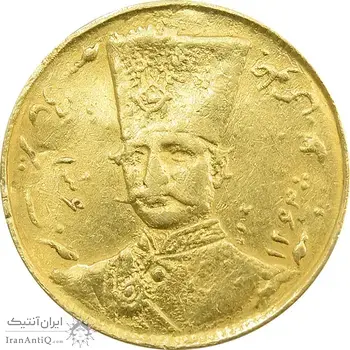 سکه طلا 1 تومان 1306 (136) ارور تاریخ - EF45 - ناصرالدین شاه