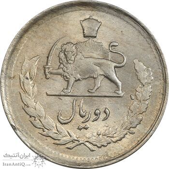 سکه 2 ریال 1332 مصدقی - MS61 - محمد رضا شاه