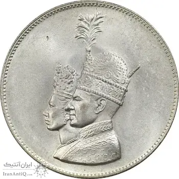 مدال نقره جشن تاجگذاری 1346 - MS64 - محمد رضا شاه