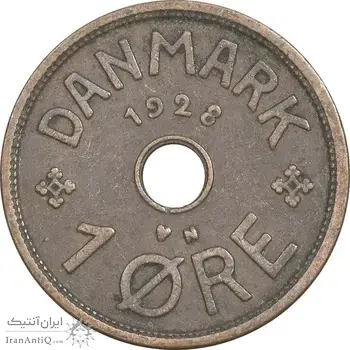 سکه 1 اوره 1928 کریستیان دهم - EF45 - دانمارک