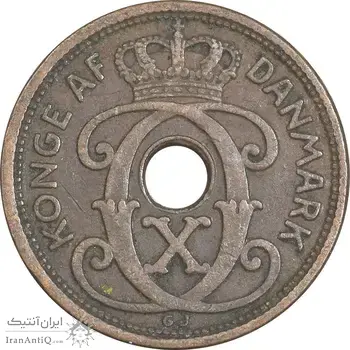 سکه 1 اوره 1928 کریستیان دهم - EF45 - دانمارک