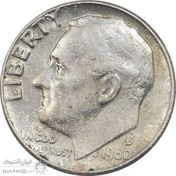 سکه 1 دایم 1980D روزولت - VF35 - آمریکا