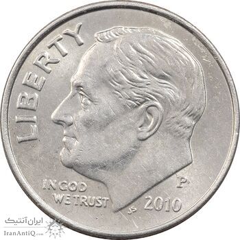 سکه 1 دایم 2010P روزولت - AU58 - آمریکا سکه 1 دایم 2010P روزولت - AU58 - آمریکا
