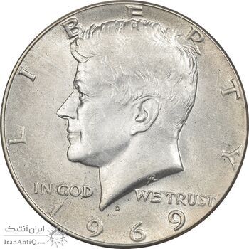 سکه نیم دلار 1969D کندی - AU58 - آمریکا