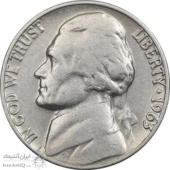 سکه 5 سنت 1963 جفرسون - VF35 - آمریکا