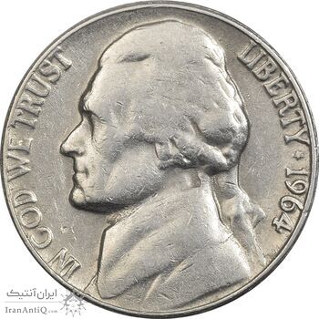 سکه 5 سنت 1964 جفرسون - VF35 - آمریکا