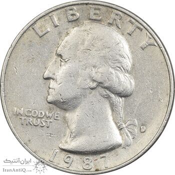 سکه کوارتر دلار 1987D واشنگتن - EF40 - آمریکا