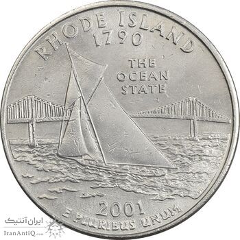 سکه کوارتر دلار 2001P ایالتی (رود آیلند) - MS61 - آمریکا سکه کوارتر دلار 2001P ایالتی (رود آیلند) - MS61 - آمریکا