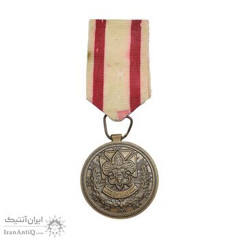 مدال پیش آهنگی (آماده باش) با روبان فابریک - AU - محمد رضا شاه