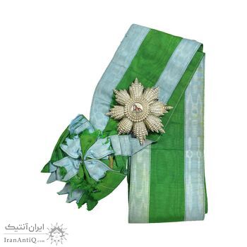 نشان همایونی درجه یک ( با جعبه و روبان  فابریک) - AU - ناصرالدین شاه