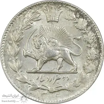 سکه 2000 دینار 1306 خطی - MS62 - رضا شاه