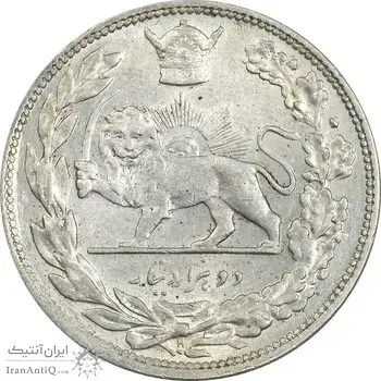 سکه 2000 دینار 1306 تصویری - ضرب هیتون - MS61 - رضا شاه