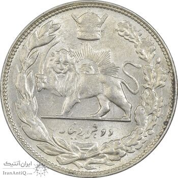 سکه 2000 دینار 1306 تصویری - ضرب تهران - MS62 - رضا شاه