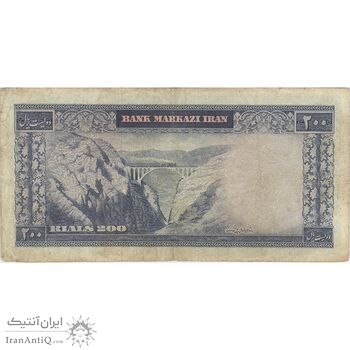 اسکناس 200 ریال (آموزگار - سمیعی) نوشته قرمز - تک - VF25 - محمد رضا شاه