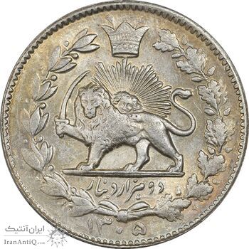 سکه 2000 دینار 1305 خطی - MS63 - رضا شاه سکه 2000 دینار 1305 خطی - MS63 - رضا شاه