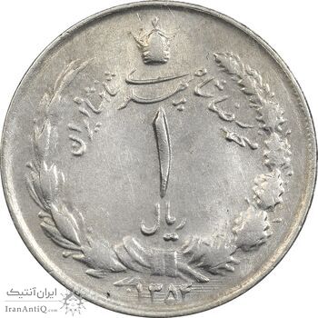 سکه 1 ریال 1354 خطی - چرخش 180 درجه - AU50 - محمد رضا شاه سکه 1 ریال 1354 خطی - چرخش 180 درجه - AU50 - محمد رضا شاه